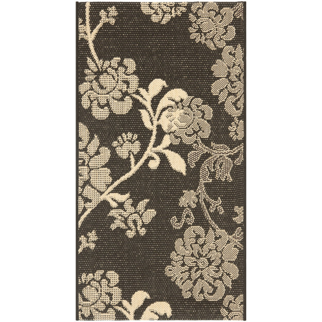 SAFAVIEH Outdoor CY4027D Courtyard Black Natural / Brown Rug Image 1