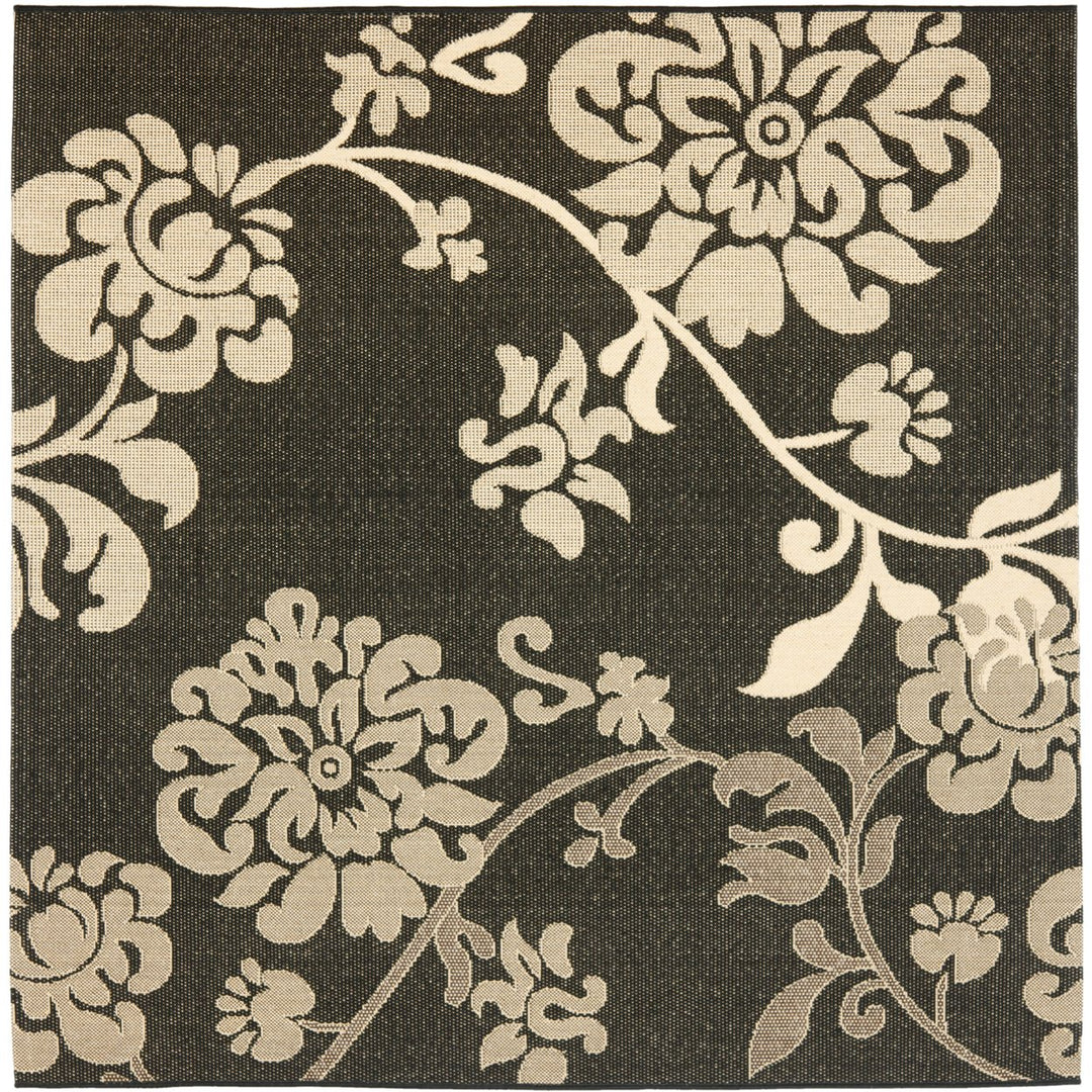 SAFAVIEH Outdoor CY4027D Courtyard Black Natural / Brown Rug Image 1