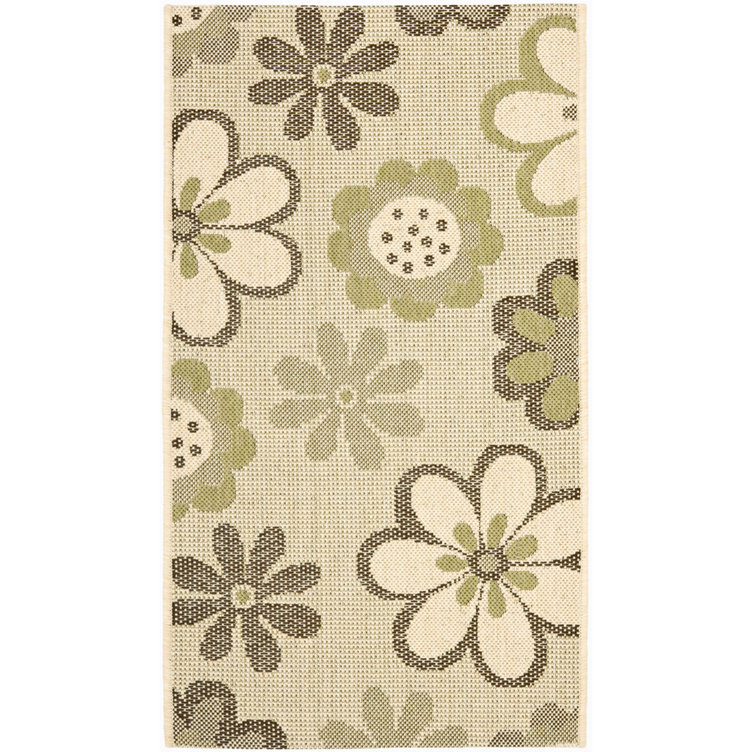 SAFAVIEH Outdoor CY4035A Courtyard Natural Brown / Olive Rug Image 5