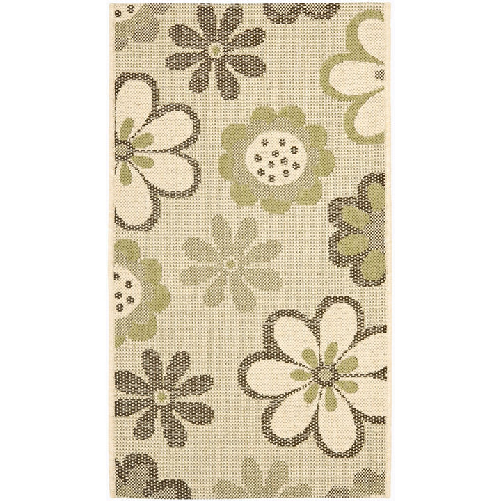SAFAVIEH Outdoor CY4035A Courtyard Natural Brown / Olive Rug Image 1