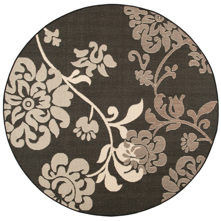 SAFAVIEH Outdoor CY4027D Courtyard Black Natural / Brown Rug Image 8