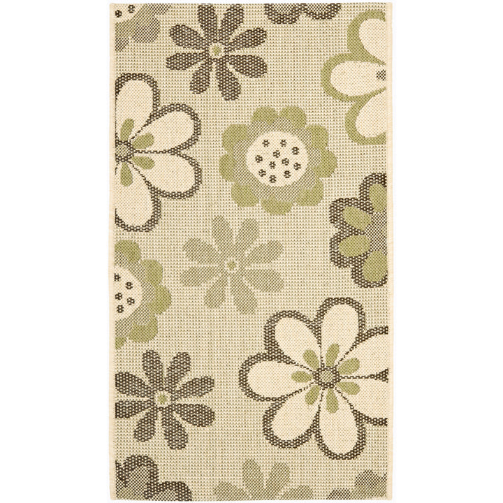 SAFAVIEH Outdoor CY4035A Courtyard Natural Brown / Olive Rug Image 8