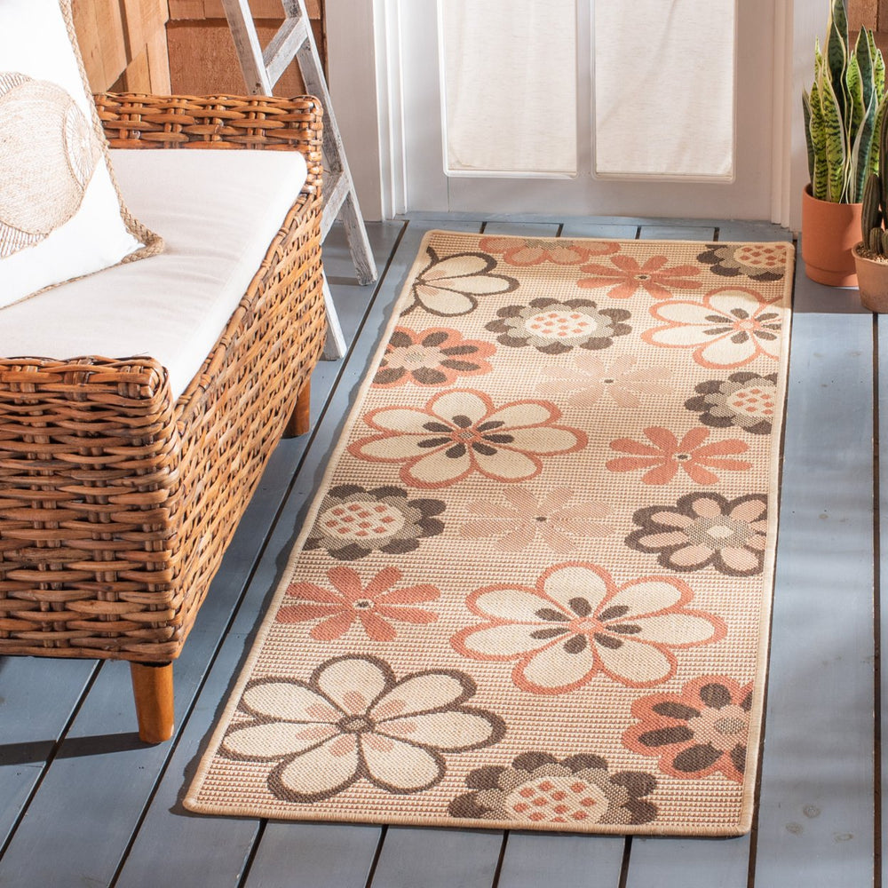 SAFAVIEH Outdoor CY4035C Courtyard Nat Brown / Terracotta Rug Image 2