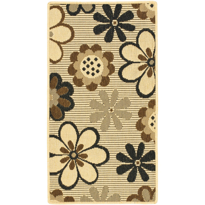 SAFAVIEH Outdoor CY4035D Courtyard Natural Brown / Black Rug Image 1