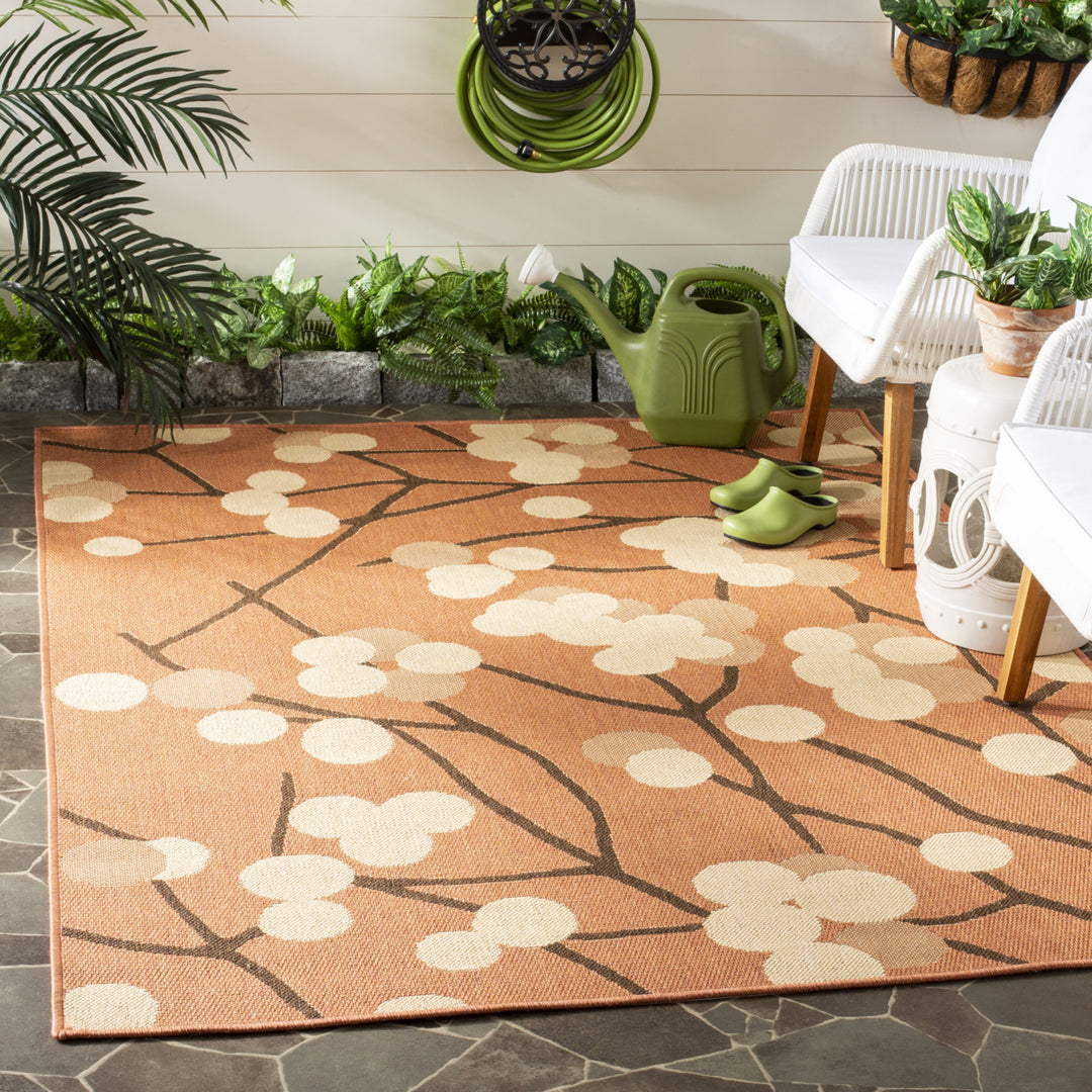 SAFAVIEH Outdoor CY4037C Courtyard Terra Natural / Brown Rug Image 1