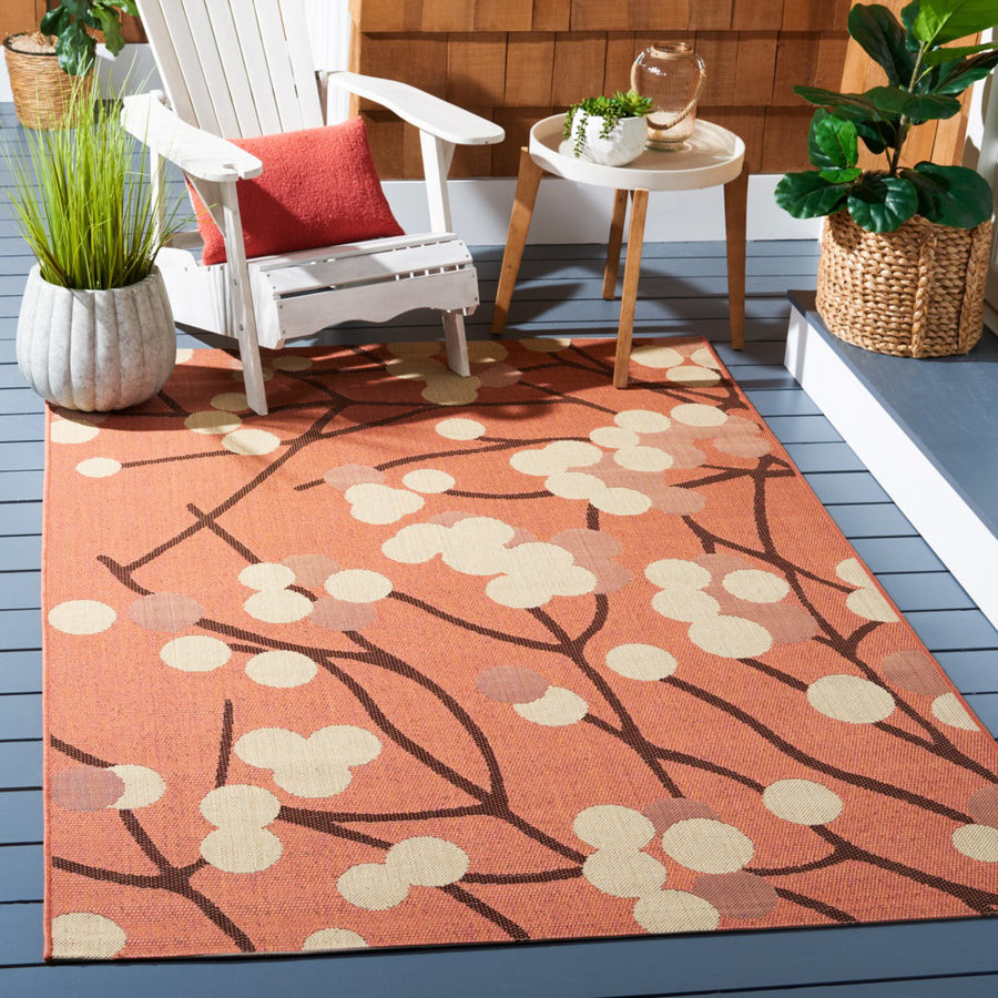 SAFAVIEH Outdoor CY4037D Courtyard Black Natural / Brown Rug Image 1