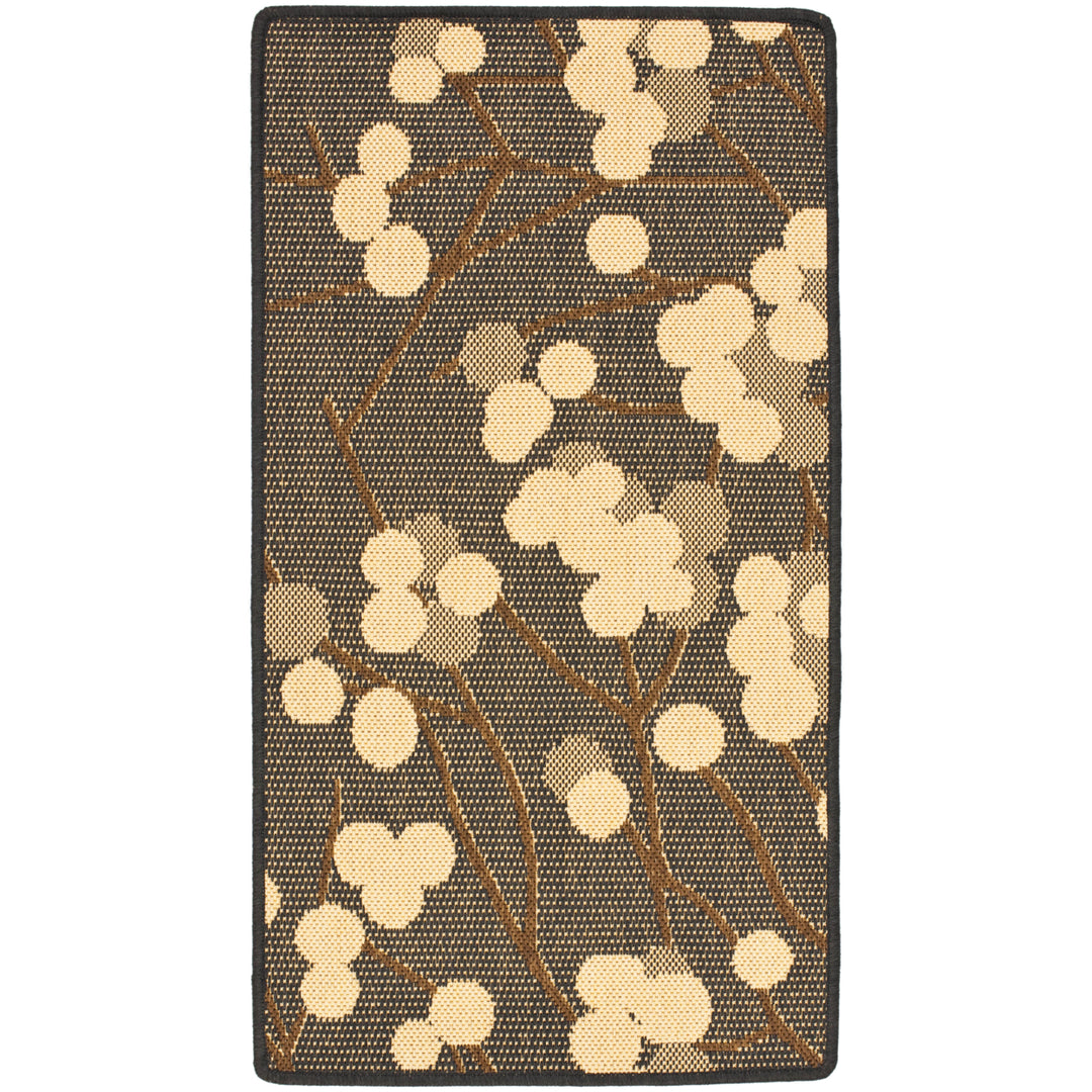SAFAVIEH Outdoor CY4037D Courtyard Black Natural / Brown Rug Image 4