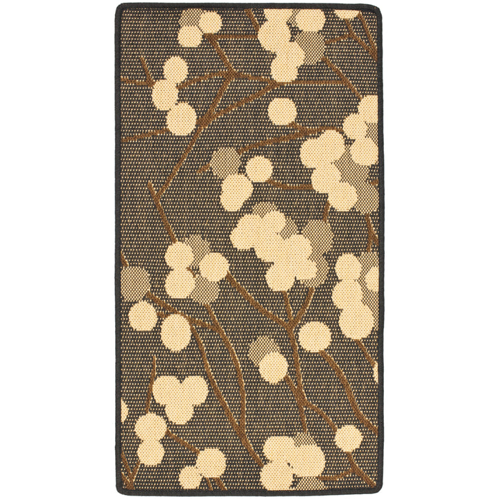 SAFAVIEH Outdoor CY4037D Courtyard Black Natural / Brown Rug Image 7