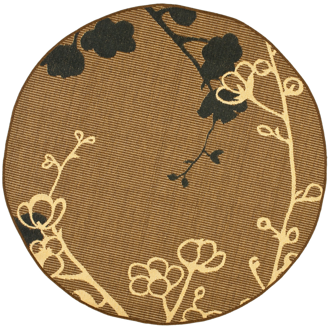 SAFAVIEH Outdoor CY4038D Courtyard Brown Natural / Black Rug Image 4