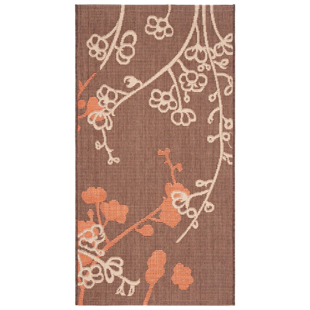 SAFAVIEH Outdoor CY4038C Courtyard Brown Nat / Terracotta Rug Image 1