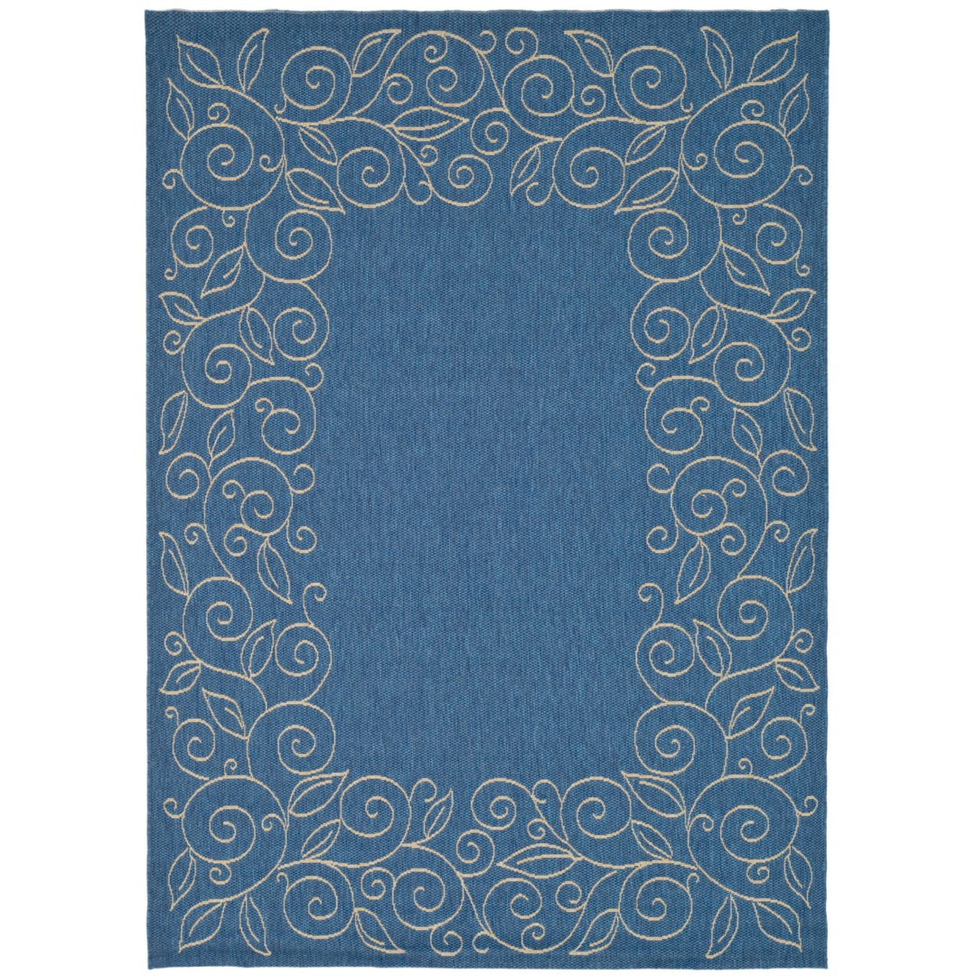 SAFAVIEH Indoor Outdoor CY5139C Courtyard Blue / Beige Rug Image 1