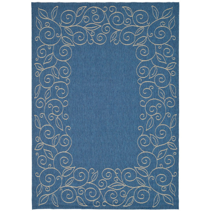 SAFAVIEH Indoor Outdoor CY5139C Courtyard Blue / Beige Rug Image 1