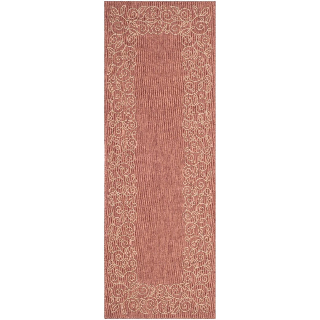 SAFAVIEH Outdoor CY5139A Courtyard Terracotta / Beige Rug Image 1