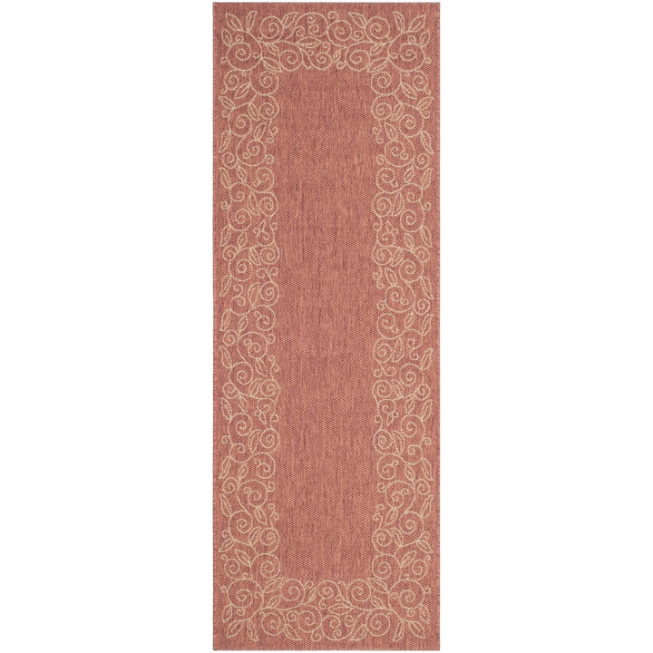 SAFAVIEH Outdoor CY5139A Courtyard Terracotta / Beige Rug Image 1