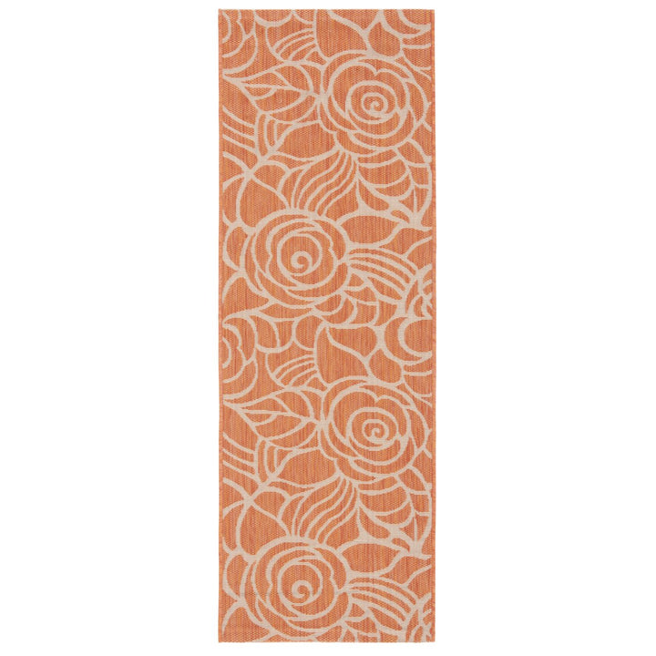 SAFAVIEH Outdoor CY5141A Courtyard Collection Rust / Sand Rug Image 4