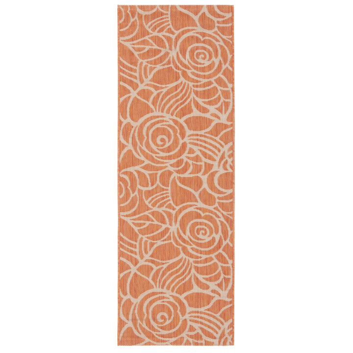 SAFAVIEH Outdoor CY5141A Courtyard Collection Rust / Sand Rug Image 1