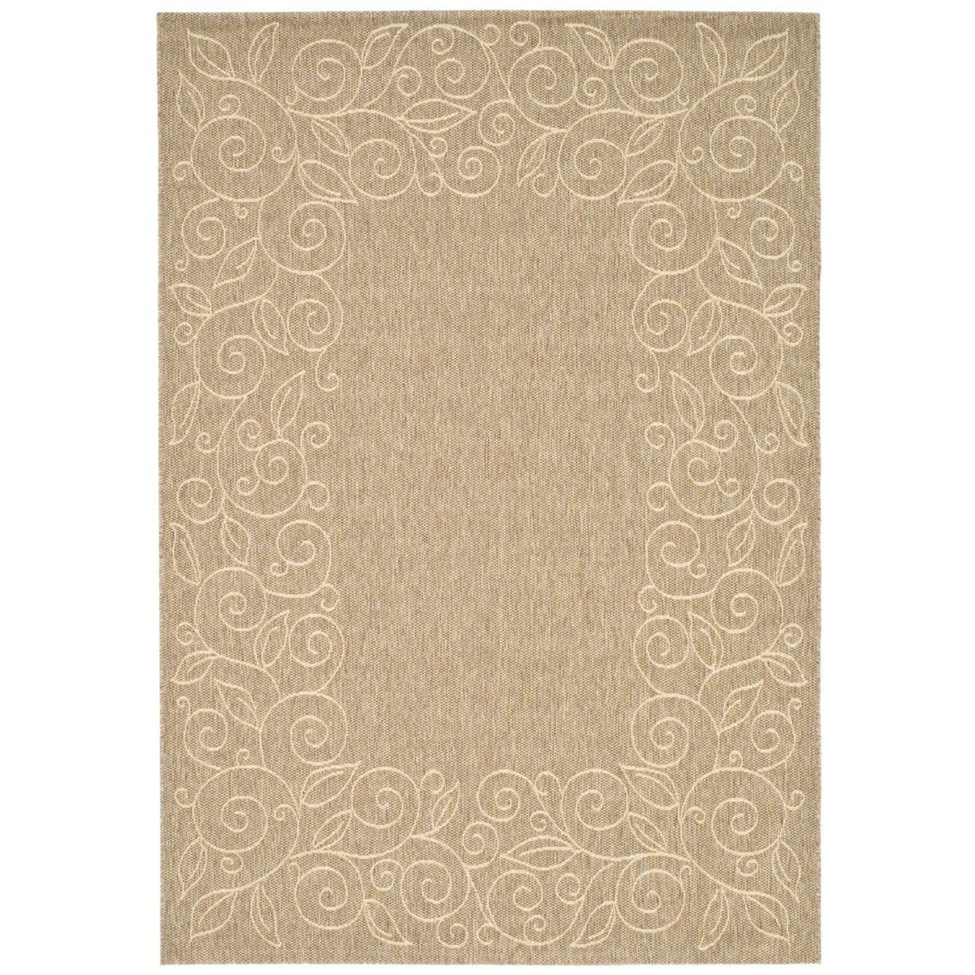 SAFAVIEH Outdoor CY5139B Courtyard Dark Beige / Beige Rug Image 1