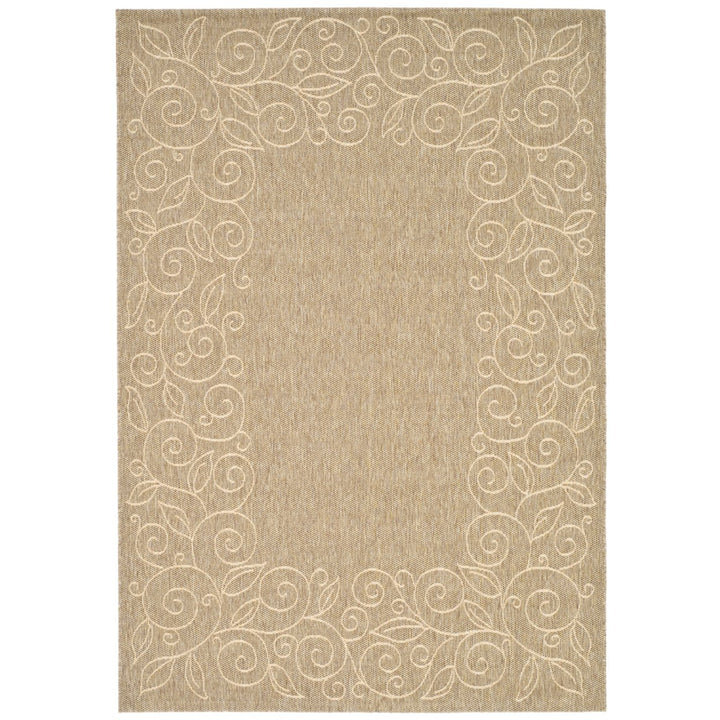 SAFAVIEH Outdoor CY5139B Courtyard Dark Beige / Beige Rug Image 1