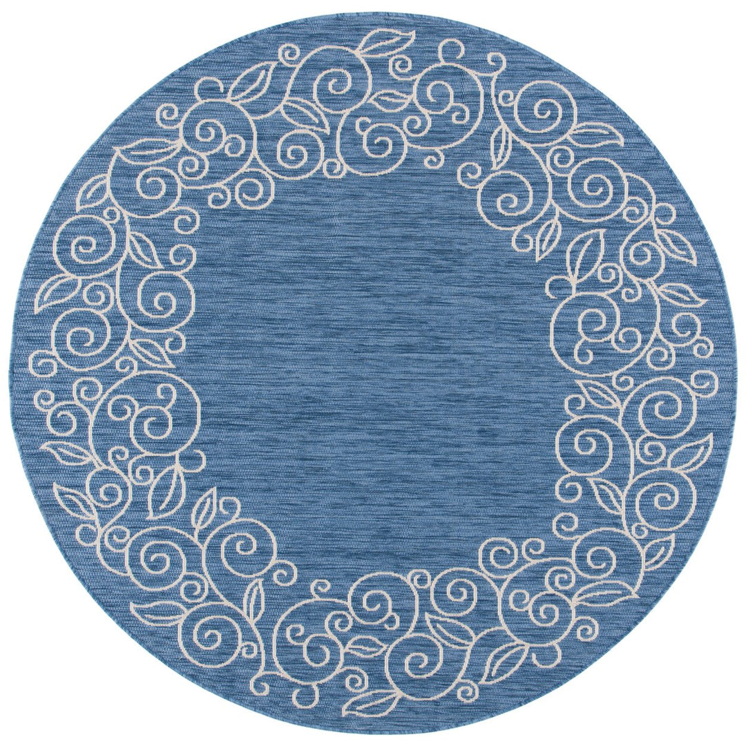 SAFAVIEH Indoor Outdoor CY5139C Courtyard Blue / Beige Rug Image 1