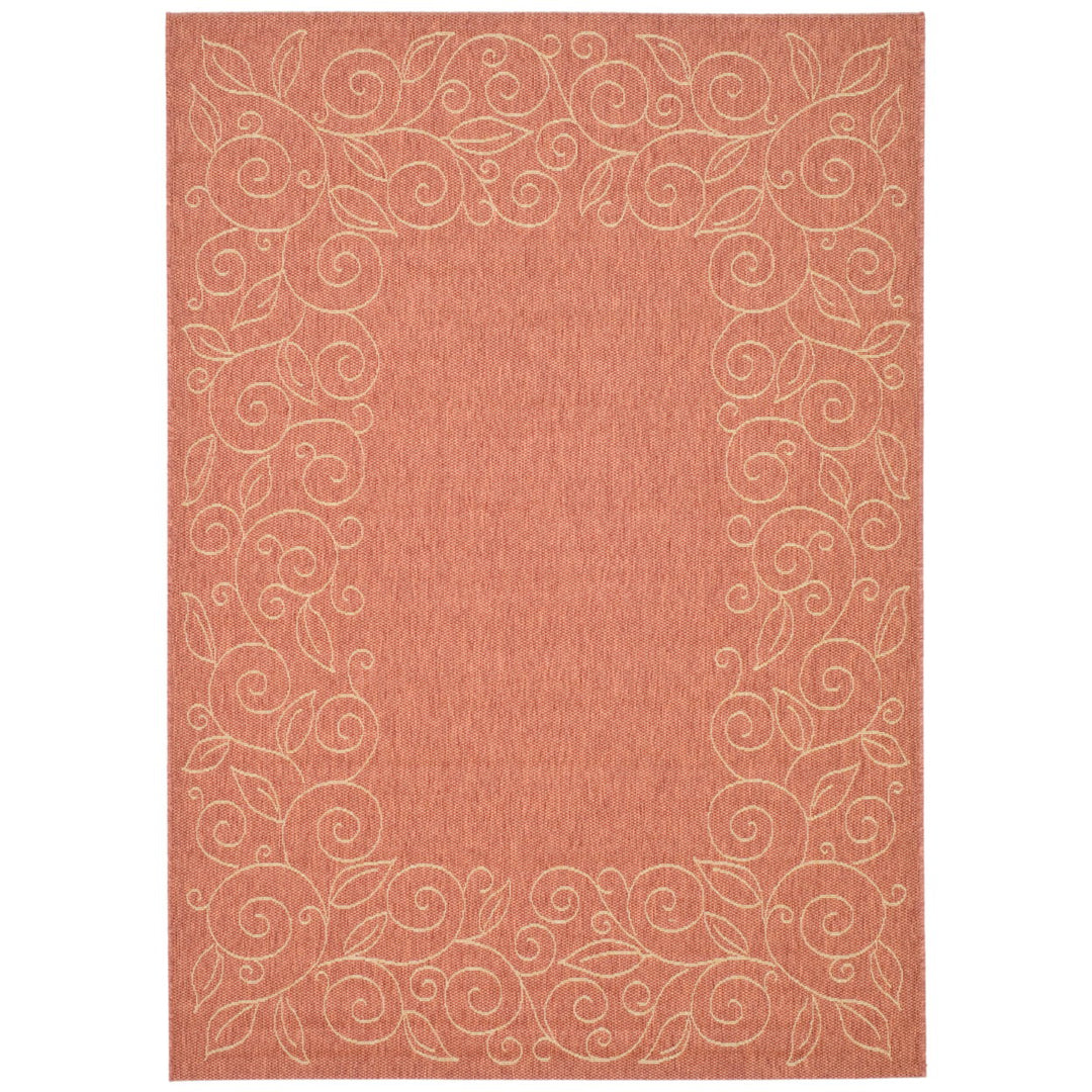 SAFAVIEH Outdoor CY5139A Courtyard Terracotta / Beige Rug Image 1