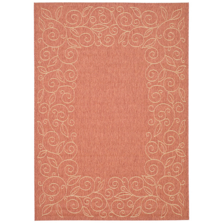 SAFAVIEH Outdoor CY5139A Courtyard Terracotta / Beige Rug Image 1