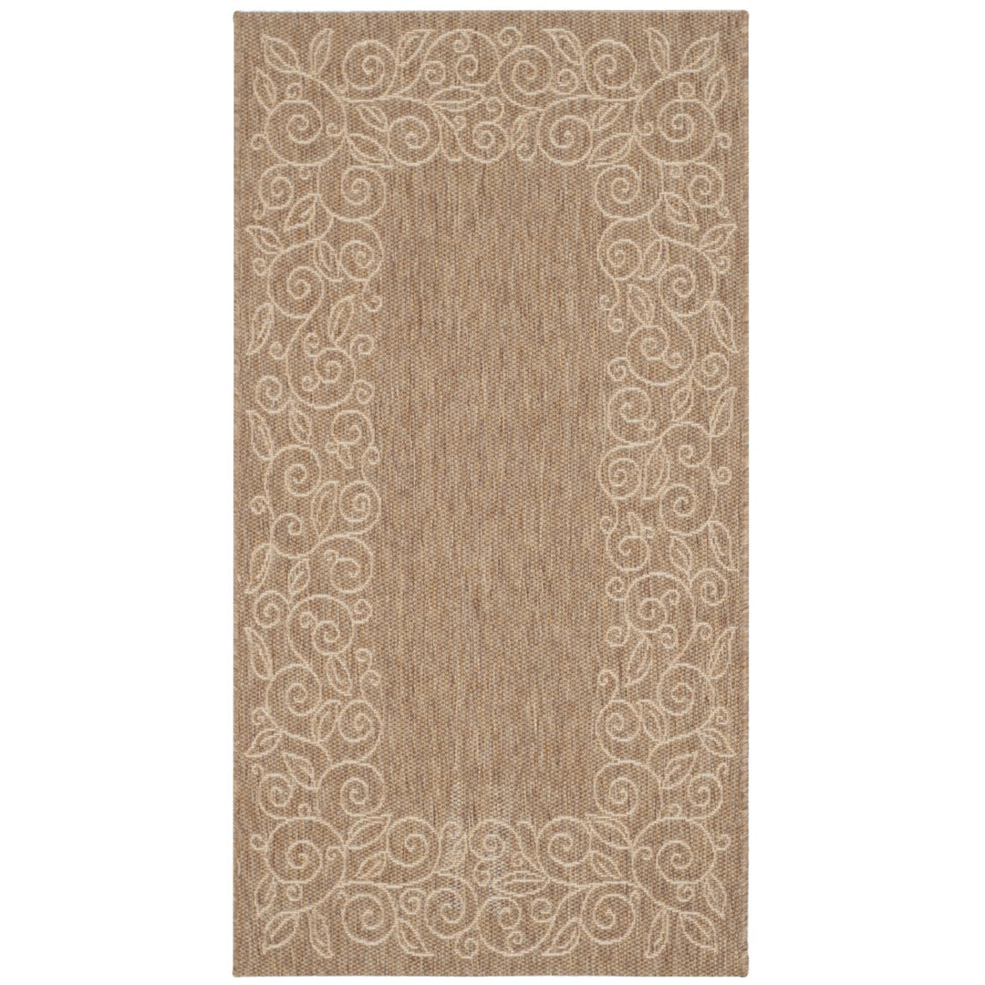 SAFAVIEH Outdoor CY5139B Courtyard Dark Beige / Beige Rug Image 1