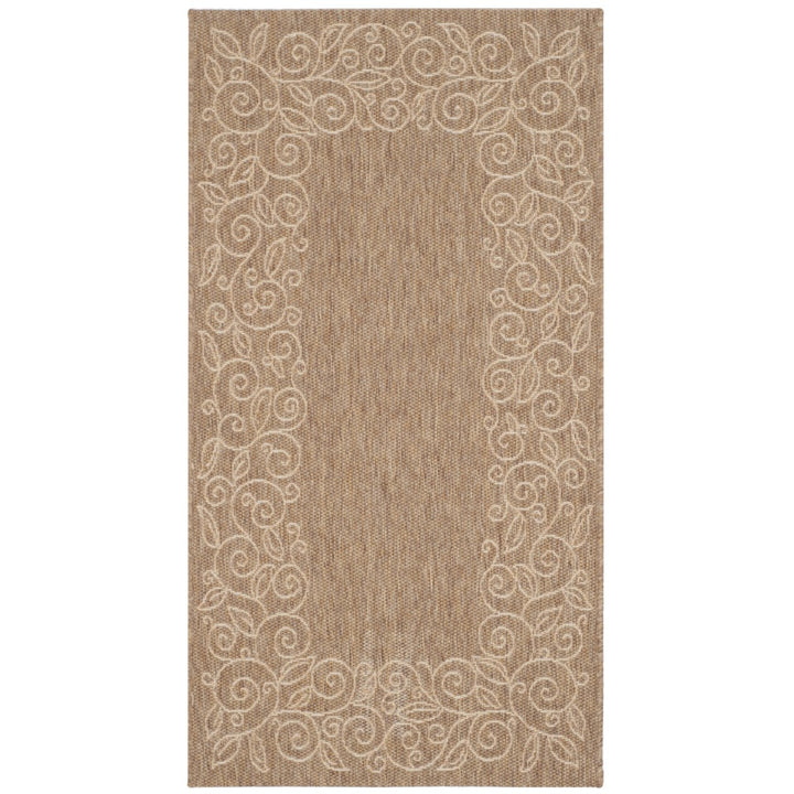 SAFAVIEH Outdoor CY5139B Courtyard Dark Beige / Beige Rug Image 1