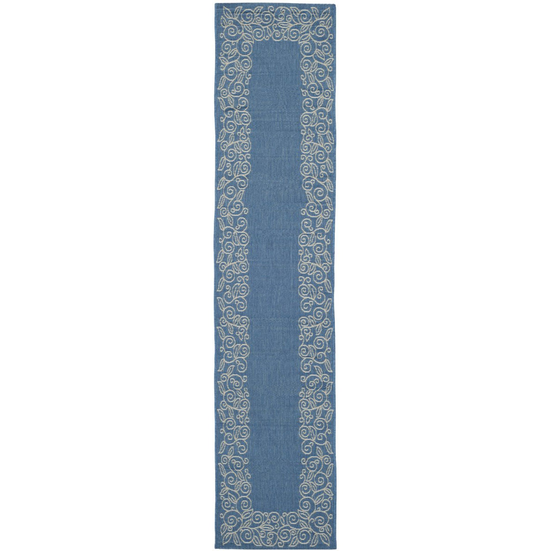 SAFAVIEH Indoor Outdoor CY5139C Courtyard Blue / Beige Rug Image 1