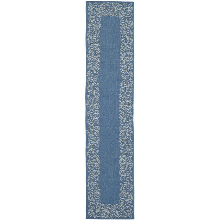 SAFAVIEH Indoor Outdoor CY5139C Courtyard Blue / Beige Rug Image 1