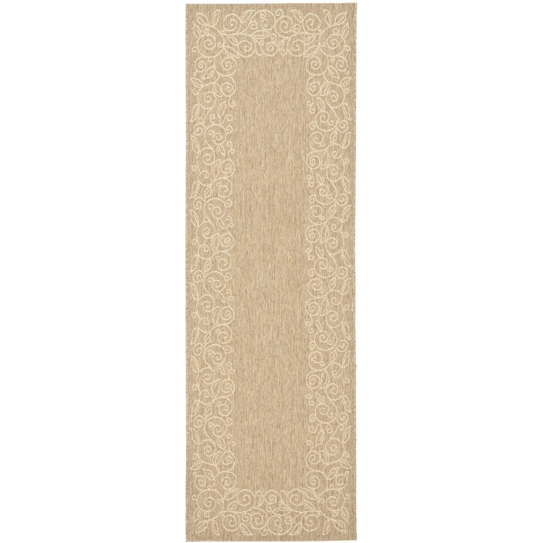 SAFAVIEH Outdoor CY5139B Courtyard Dark Beige / Beige Rug Image 1