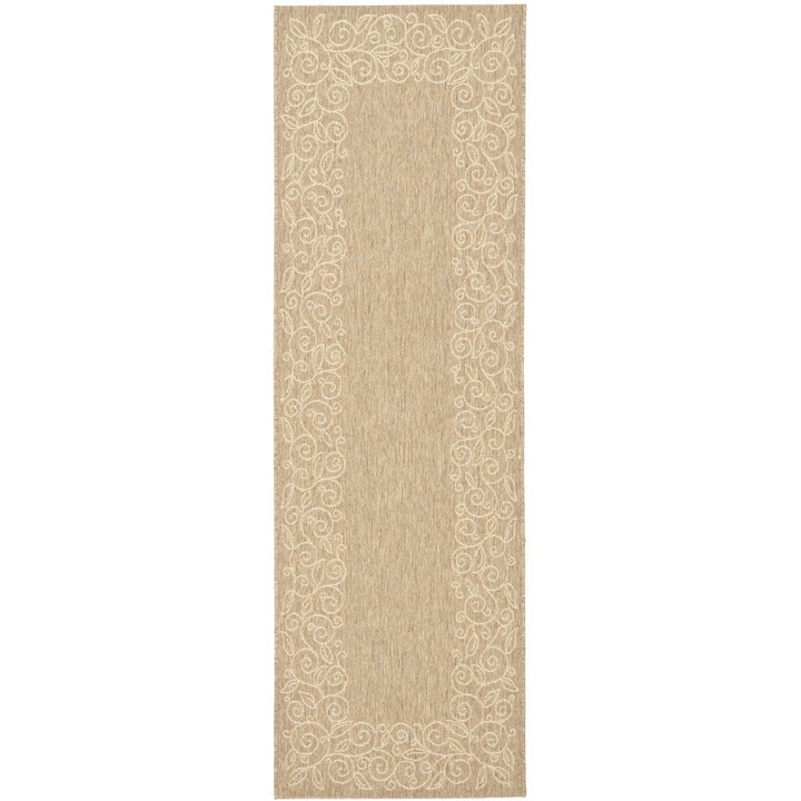 SAFAVIEH Outdoor CY5139B Courtyard Dark Beige / Beige Rug Image 1