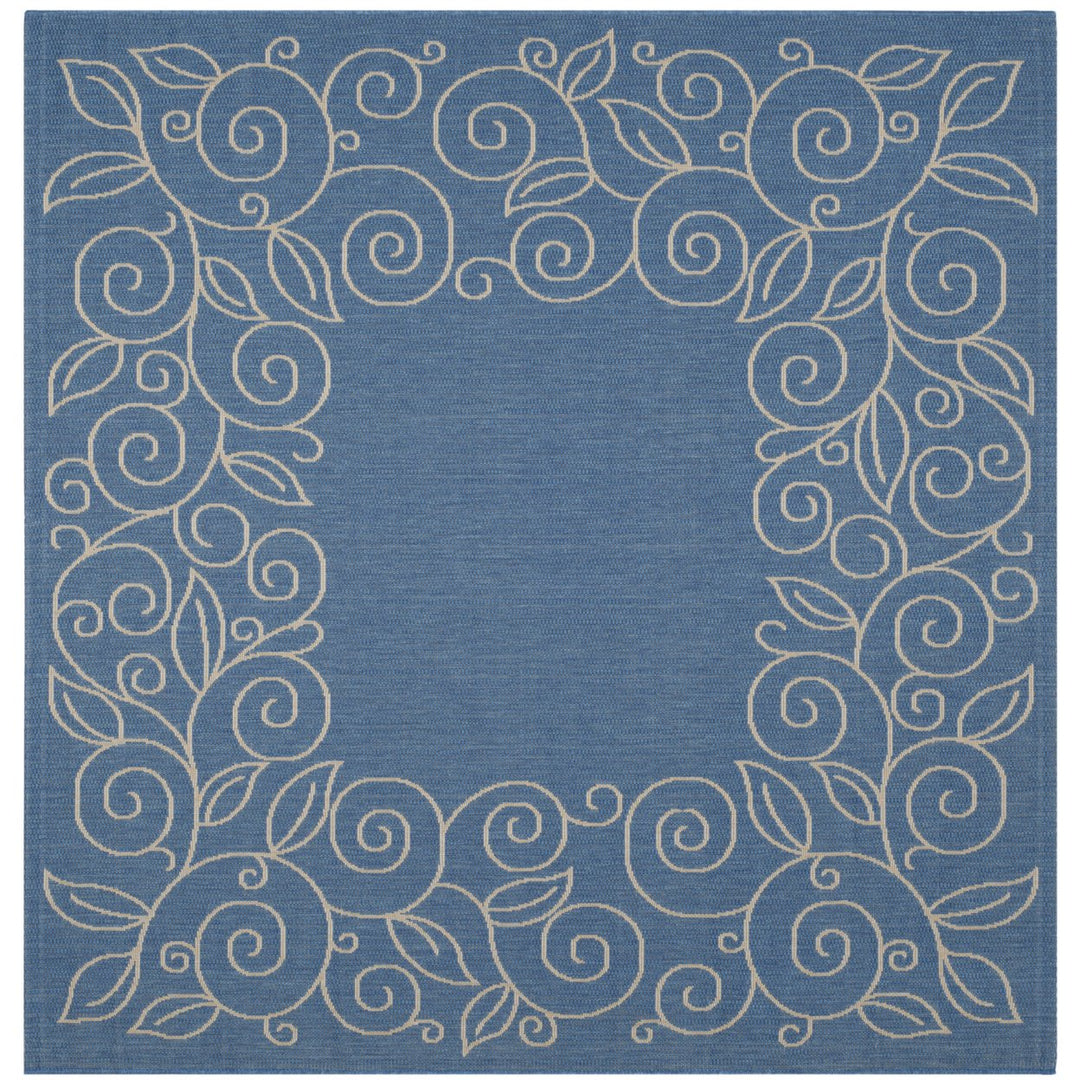 SAFAVIEH Indoor Outdoor CY5139C Courtyard Blue / Beige Rug Image 1