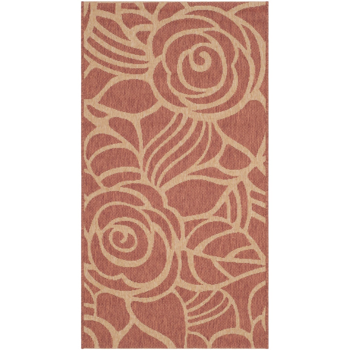 SAFAVIEH Outdoor CY5141A Courtyard Collection Rust / Sand Rug Image 7