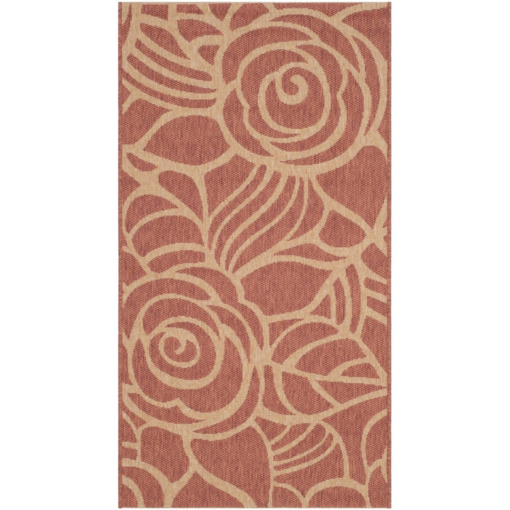 SAFAVIEH Outdoor CY5141A Courtyard Collection Rust / Sand Rug Image 1