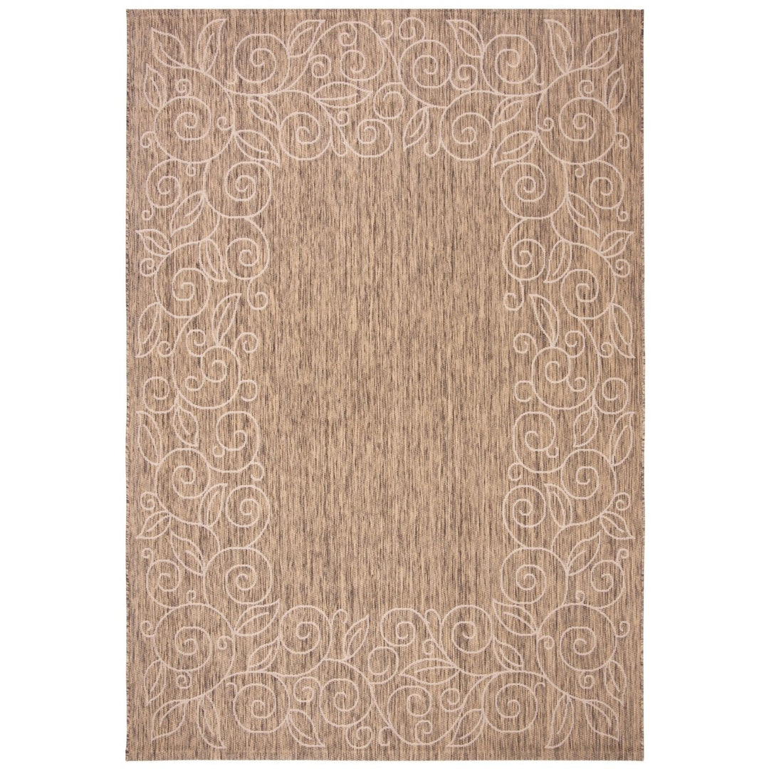 SAFAVIEH Outdoor CY5139B Courtyard Dark Beige / Beige Rug Image 8