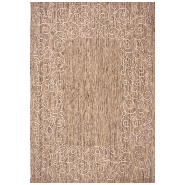 SAFAVIEH Outdoor CY5139B Courtyard Dark Beige / Beige Rug Image 1