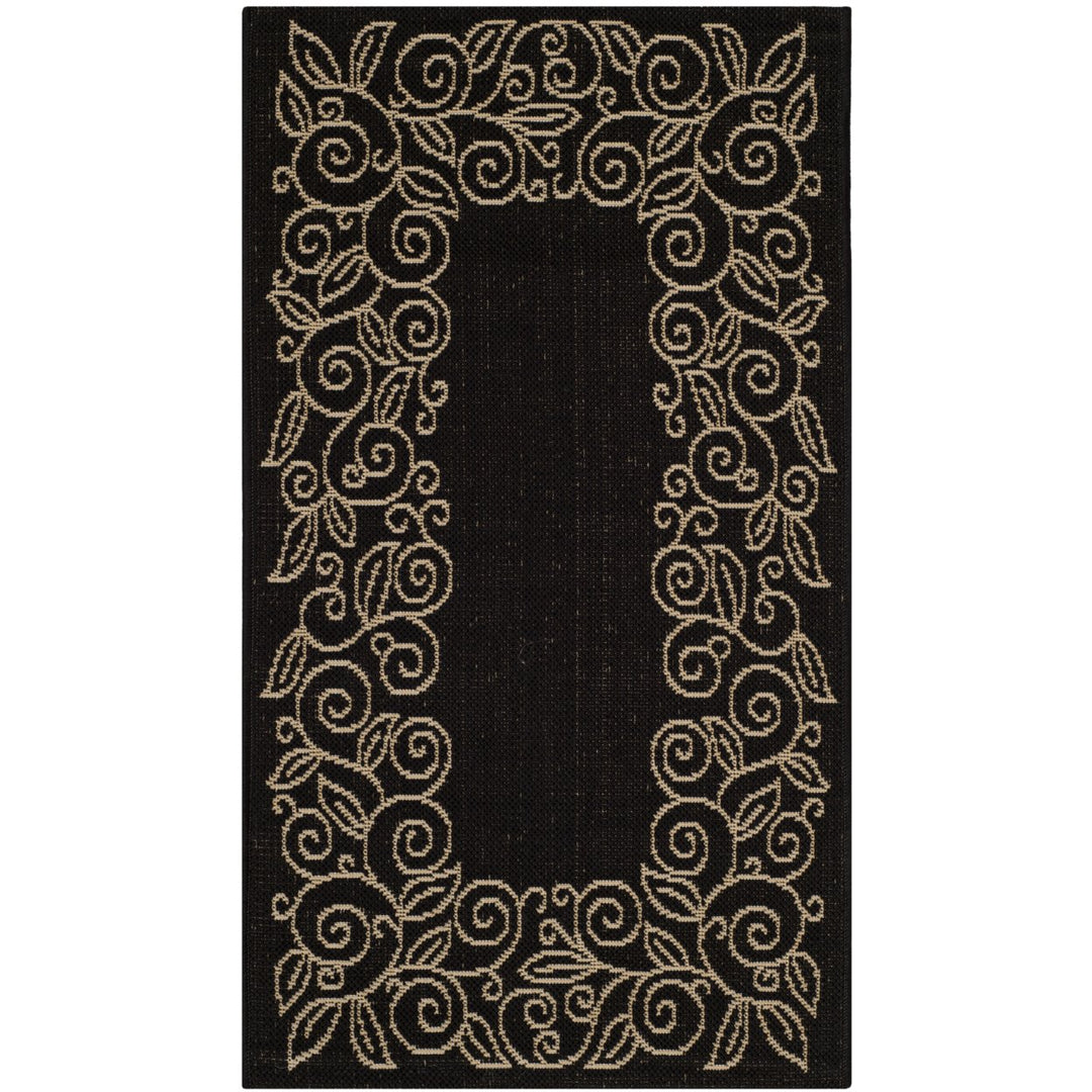 SAFAVIEH Indoor Outdoor CY5139D Courtyard Black / Beige Rug Image 1