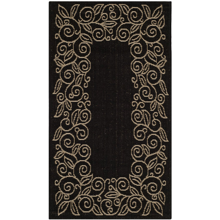 SAFAVIEH Indoor Outdoor CY5139D Courtyard Black / Beige Rug Image 1