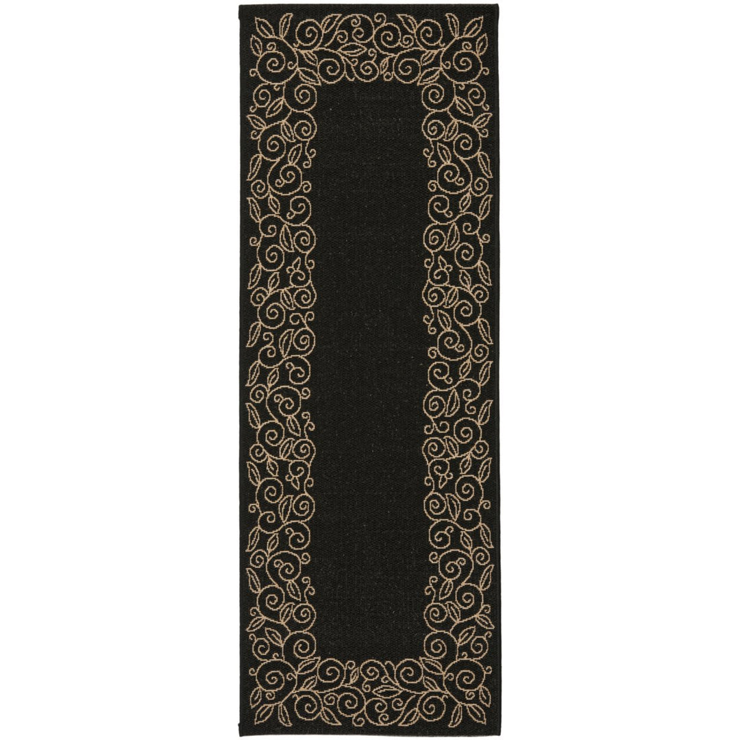 SAFAVIEH Indoor Outdoor CY5139D Courtyard Black / Beige Rug Image 1