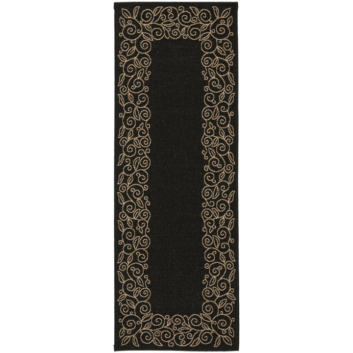 SAFAVIEH Indoor Outdoor CY5139D Courtyard Black / Beige Rug Image 1