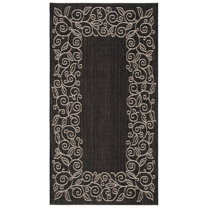 SAFAVIEH Indoor Outdoor CY5139D Courtyard Black / Beige Rug Image 1