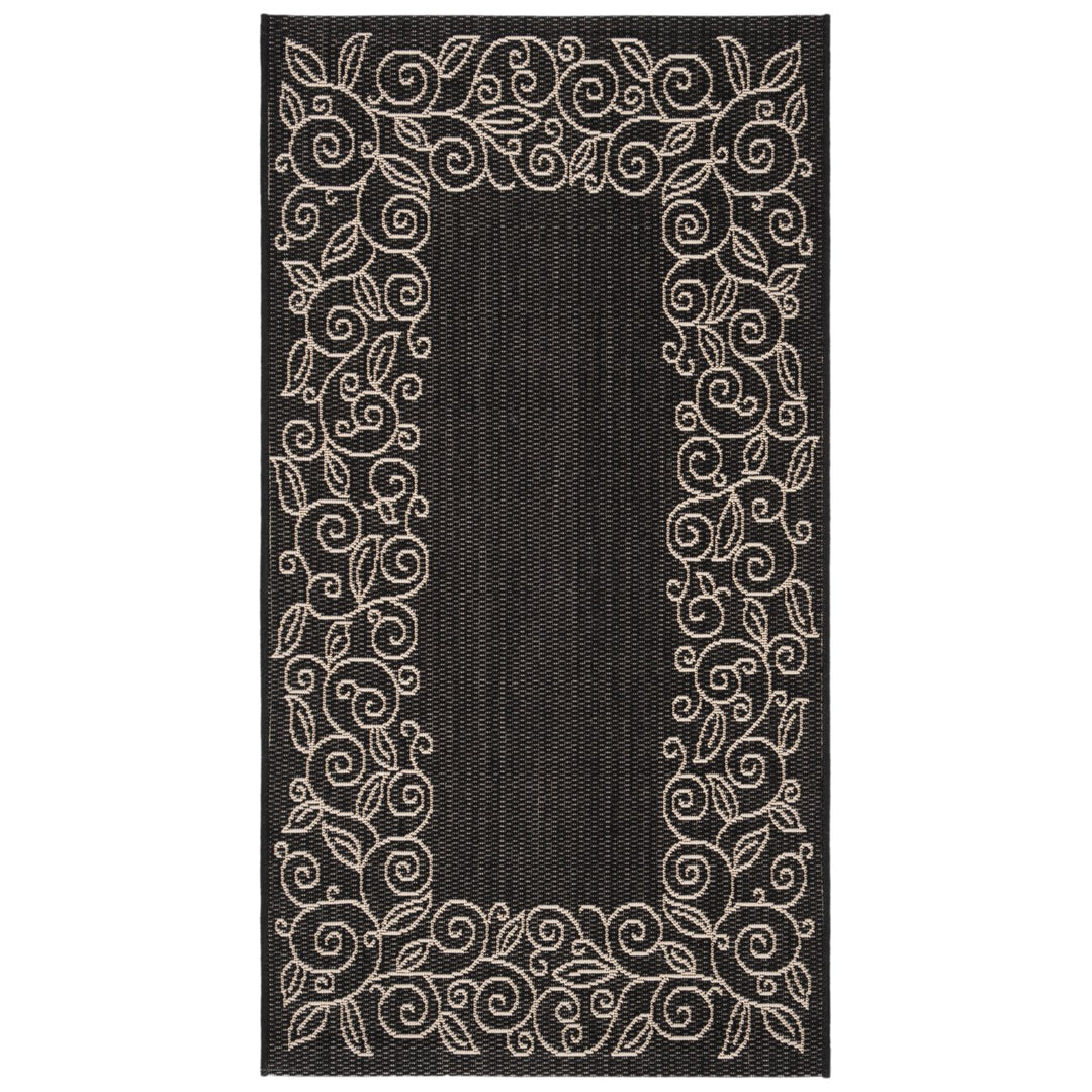 SAFAVIEH Indoor Outdoor CY5139D Courtyard Black / Beige Rug Image 1