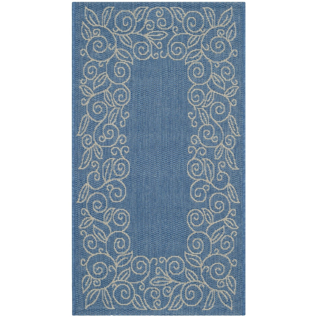 SAFAVIEH Indoor Outdoor CY5139C Courtyard Blue / Beige Rug Image 1