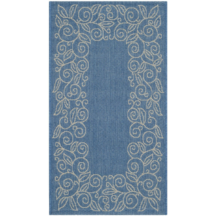 SAFAVIEH Indoor Outdoor CY5139C Courtyard Blue / Beige Rug Image 1