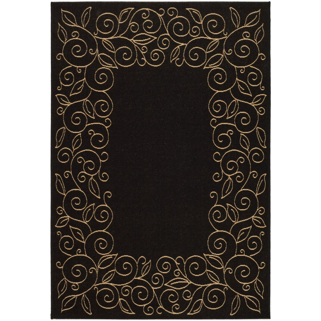 SAFAVIEH Indoor Outdoor CY5139D Courtyard Black / Beige Rug Image 1