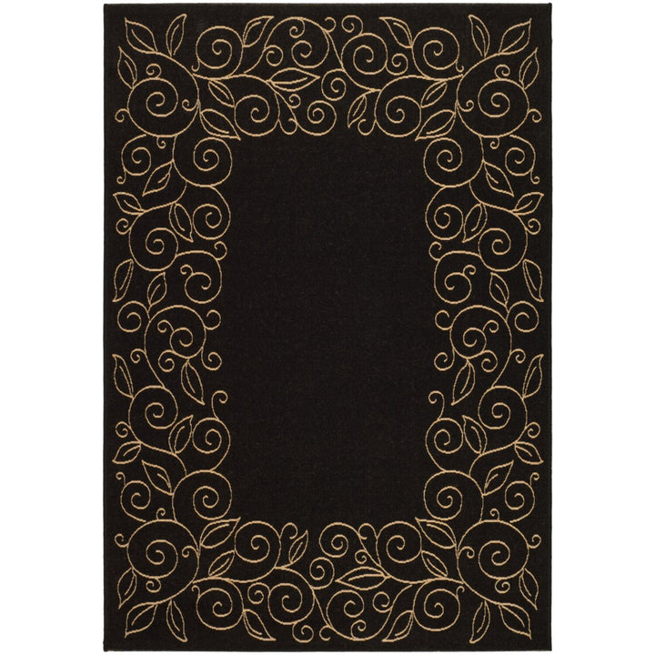 SAFAVIEH Indoor Outdoor CY5139D Courtyard Black / Beige Rug Image 1