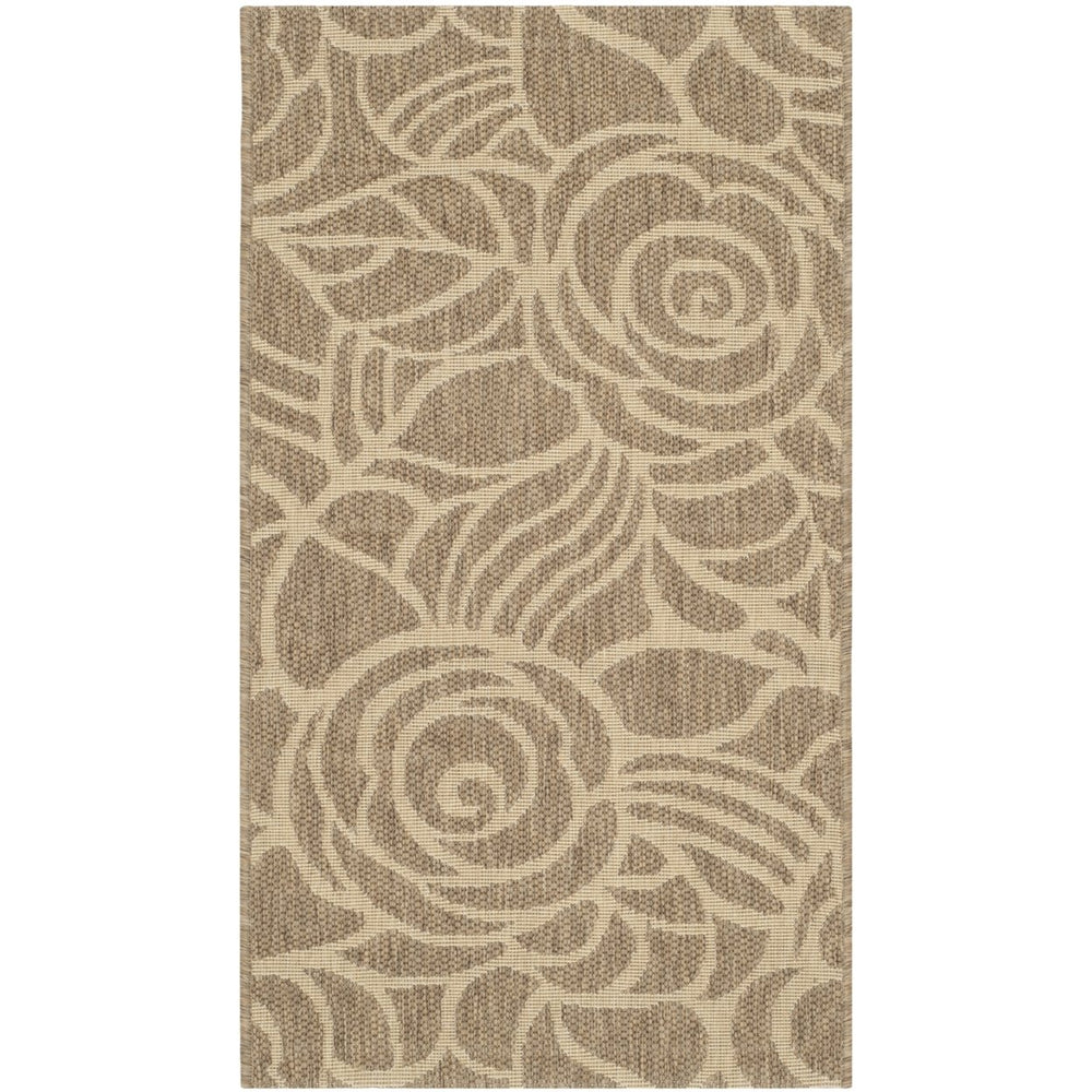 SAFAVIEH Indoor Outdoor CY5141B Courtyard Coffee / Sand Rug Image 2