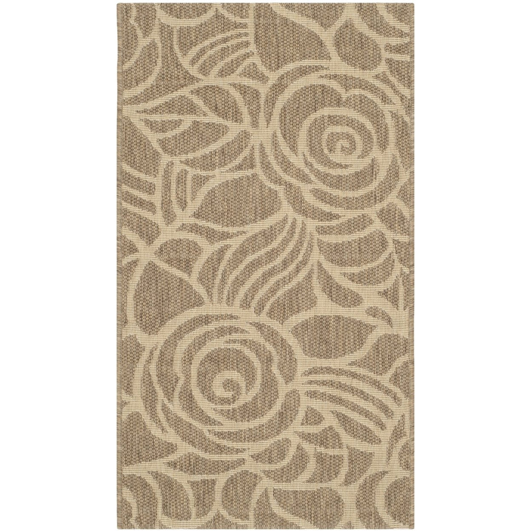 SAFAVIEH Indoor Outdoor CY5141B Courtyard Coffee / Sand Rug Image 1