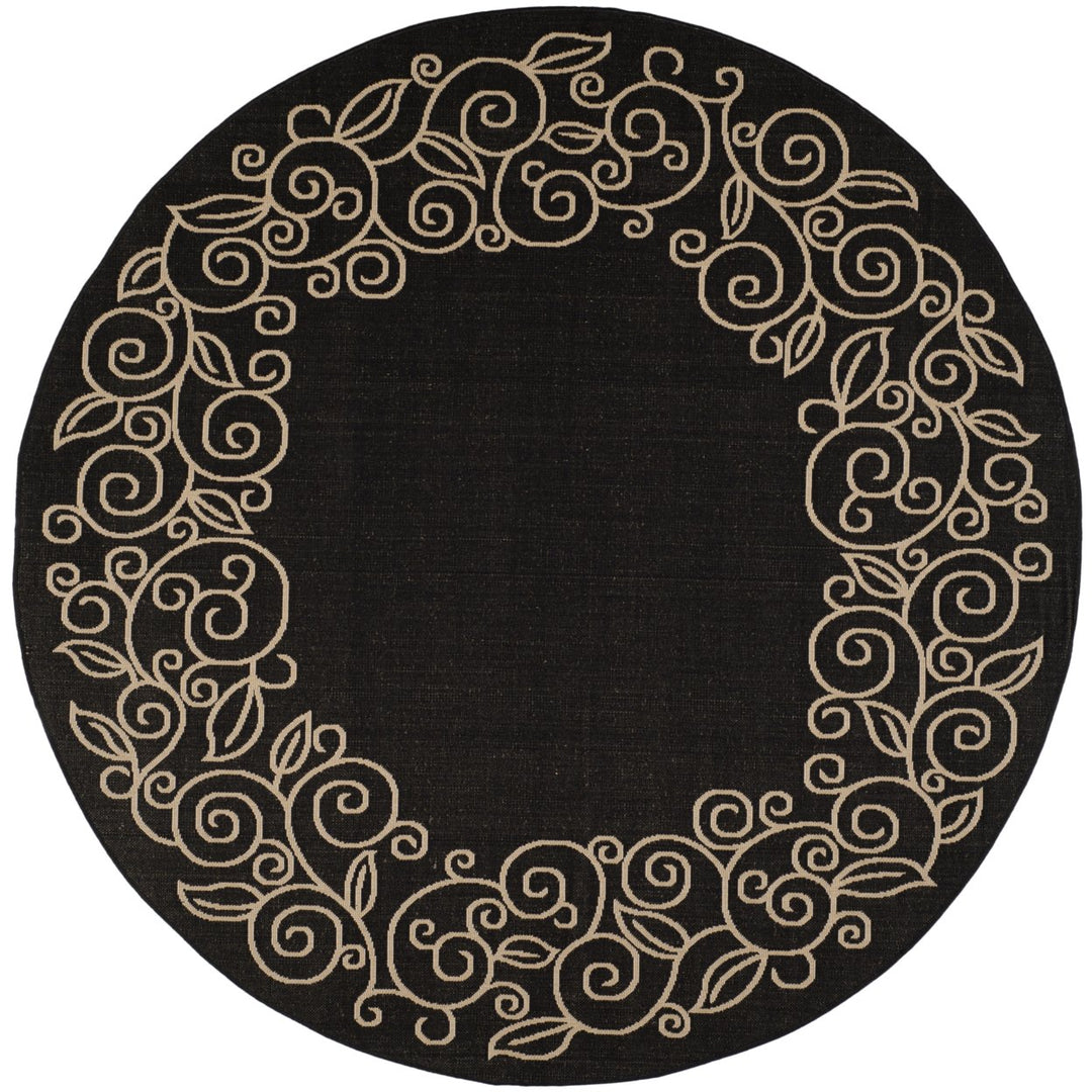 SAFAVIEH Indoor Outdoor CY5139D Courtyard Black / Beige Rug Image 1