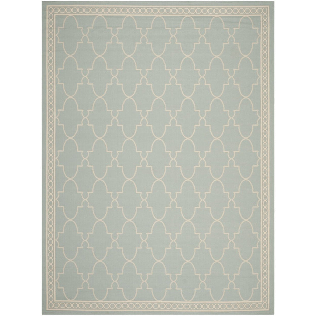 SAFAVIEH Indoor Outdoor CY5142-223 Courtyard Aqua / Beige Rug Image 2